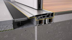 Beispiel für eine barrierefreie Bodenschwelle mit passender Entwässerung. Foto: VFF/HAUTAU