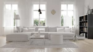 Modernes Wohnzimmer mit Beleuchtung