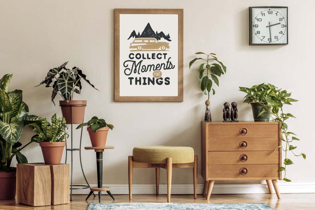 Motivierendes Poster mit Landschaft im Wohnzimmer