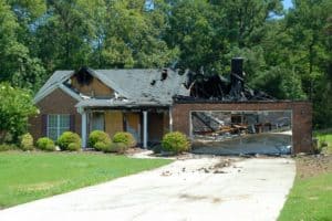 abgebranntes Einfamilienhaus