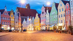 Mittelalterliche Architektur in Landshut in Bayern
