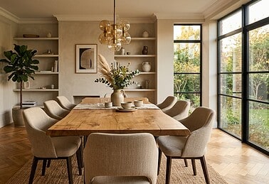 Esszimmer-Gestaltung mit Massivholzmöbeln