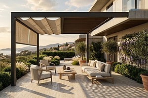 Zur optimale Gestaltung der Außenanlage gehört auch ein Schattenkonzept für die Terrassen