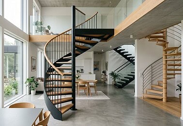 Wendeltreppe im Einfamilienhaus