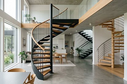 Wendeltreppe im Einfamilienhaus