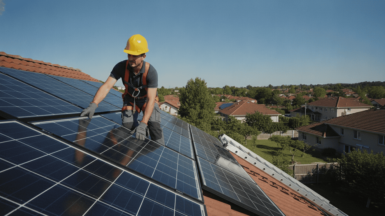 Installation einer Solaranlage auf dem Dach