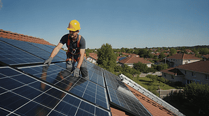 Installation einer Solaranlage auf dem Dach