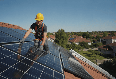 Installation einer Solaranlage auf dem Dach