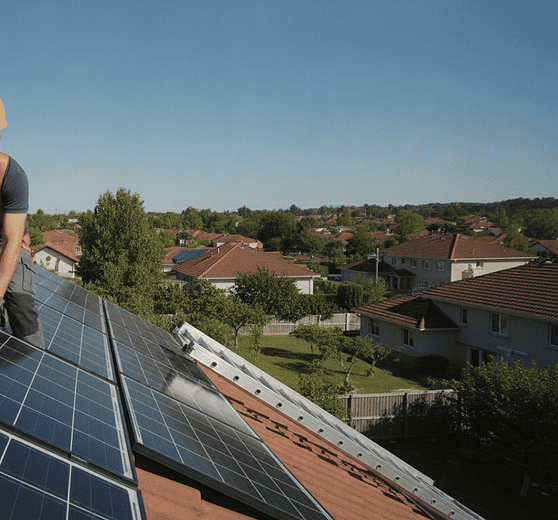 Installation einer Solaranlage auf dem Dach