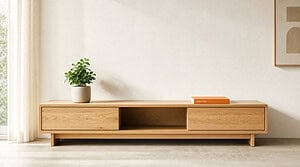 Ein Lowboard ist ein vielseitiges Möbelstück, das im Wohnzimmer und Schlafzimmer für Ordnung und Stil sorgt