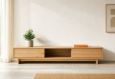 Ein Lowboard ist ein vielseitiges Möbelstück, das im Wohnzimmer und Schlafzimmer für Ordnung und Stil sorgt