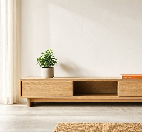 Ein Lowboard ist ein vielseitiges Möbelstück, das im Wohnzimmer und Schlafzimmer für Ordnung und Stil sorgt